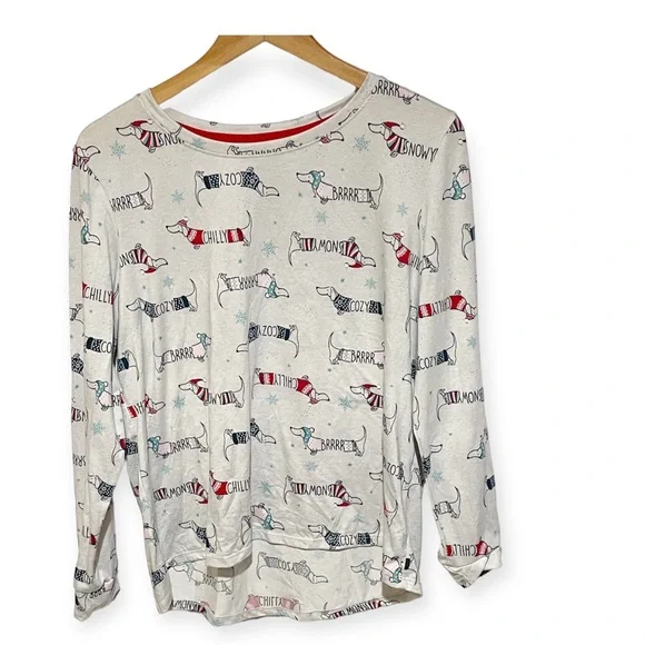 Secret Treasures Intimates Sleepwear Dachshund Holiday Long Sleeve Pajama Top Size Small Poshmark
